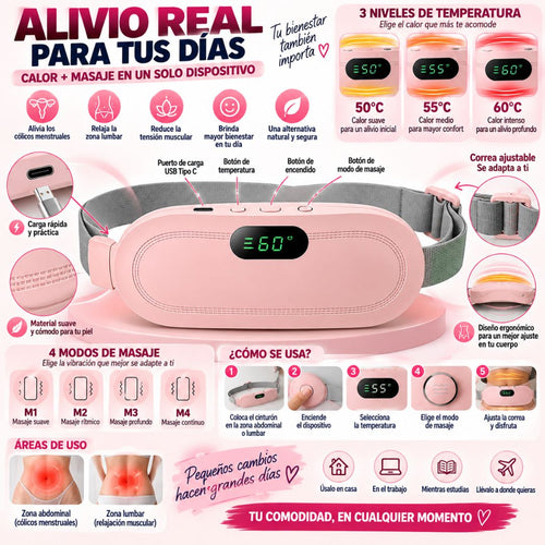 Cinturón Dolor Menstrual Termico Masajes